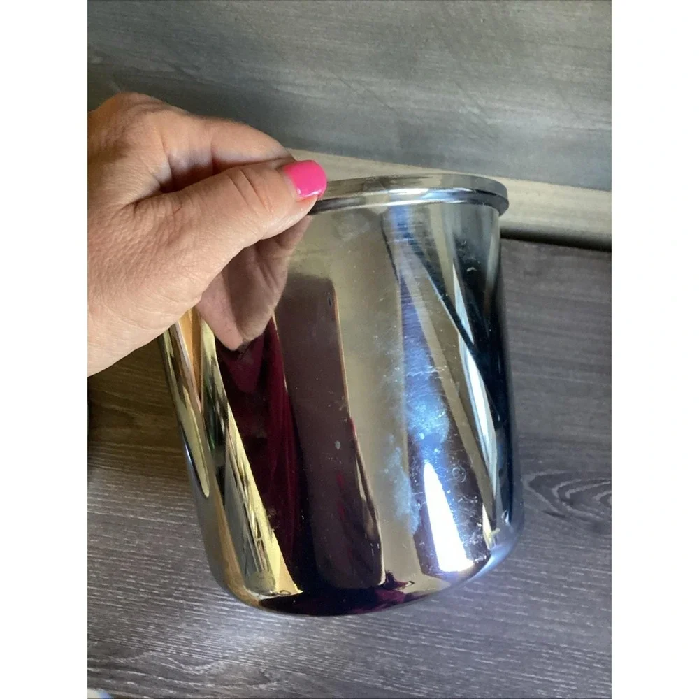 Everedy Classic chrome Steel Sugar Canister With Wooden Knob Vintage